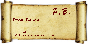 Poós Bence névjegykártya